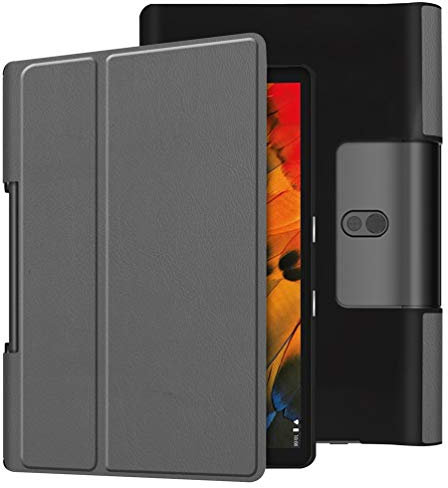 XFDSFDL® Protective Cover for Lenovo Yoga Smart Tab YT-X705F 2019 (10.1 Inch) Tablet Ultra Thin PU Leather Flip Case Cass Pattern with Built Stand Holster Device Shell, Grey