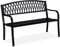 Relaxdays Gartenbank, Zweisitzer, stabil, rustikales Design, bequem, Metall Sitzbank, HBT: 87 x 127 x 60 cm, schwarz