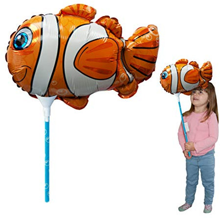 Ballooniacs - Clownfisch luftgefüllt Tierballon von Deluxebase. Eine farbenfrohe und wiederverwendbare aufblasbare Geburtstagsfeier Dekoration für Kinder