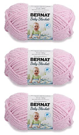 Bernat Baby Blanket Baby Pink Garn – 3 Pack von 100 g – Polyester – 6 super sperrig – 72 Meter – Stricken, Häkeln, Basteln & Amigurumi, grobes Chenille-Garn