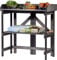 dobar® Klappbarer Pflanztisch | Gärtnertisch Massivholz | Faltbarer Umtopftisch mit Zinkplatte | Blumentisch für Garten/Terrasse/Balkon | 85 x 44 x 89 cm | Anthrazit