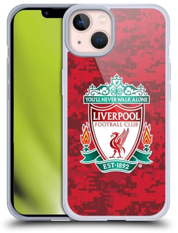 Head Case Designs Officially Licensed Liverpool Football Club Home Red Crest Digital Camouflage Soft Gel Case Compatible With Apple iPhone 13