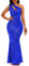 VERWIN Pailletten-Maxikleid für Damen, ärmellos, schräger Kragen, figurbetontes Kleid, Partykleid, Blau, XX-Large