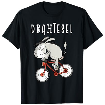 Drahtesel Wortspiel I Esel Fährt Fahrrad Comic I Rad Fahrer T-Shirt