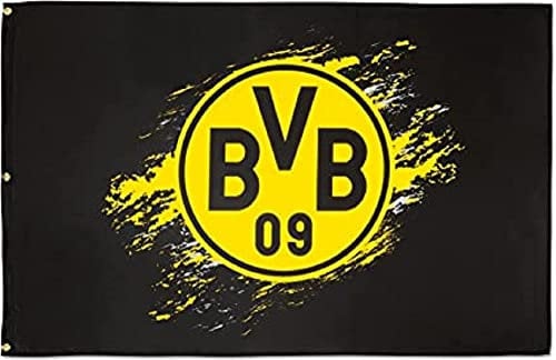 BVB Borussia Dortmund Flagge 150 x 100 cm, Hissfahne schwarzgelb mit Emblem