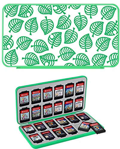 Konphat Étui pour Jeux Switch, Boîte de Rangement pour Cartouches de Jeux Nintendo Switch,Boîtier Housse de Protection Portable avec 24 Support des NS Jeux Cartes Organisateur Conteneur