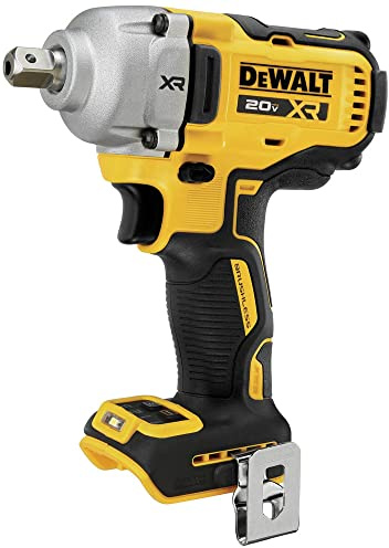 DEWALT 20V MAX XR Cordless Impact Wrench, 1/2, Includes Detent Pin Anvil and Belt Clip, Bare Tool Only (DCF892B)