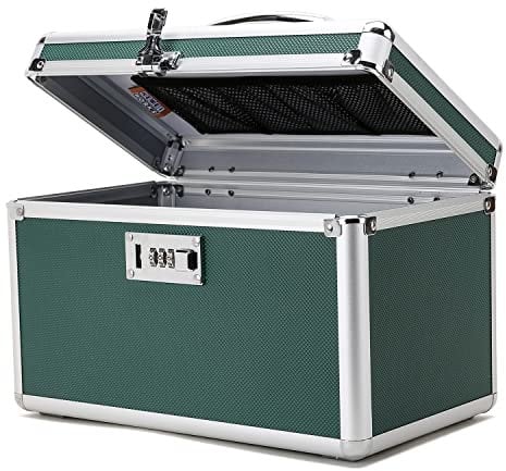 HEWEI WORKS Medikamentenkoffer mit Kombination, Geeignet für die Lagerung von Medikamenten und wichtigen persönlichen Gegenständen. Einschließlich kleiner tragbarer Pillendose (grun, Mittel)