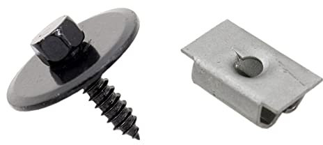 10x Unterfahrschutz Blech Schraube & Fixclip Mercedes W124 W125
