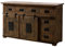 MASSIVMOEBEL24.DE | Railway massives Sideboard - braun geölt | Mangoholz | 2 Türen - 7 Schubladen rechts | 150x45x90 | Used-Look | Kommode Tv-Sideboard Wohnzimmer-Schrank
