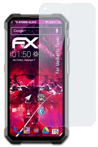 atFoliX Glasfolie kompatibel mit Unihertz Tank Panzerfolie, 9H Hybrid-Glass FX Schutzpanzer Folie