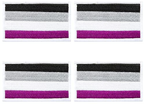 4 Stück besticktes amerikanisches Regenbogenarmband (Asexuelle Flaggen)