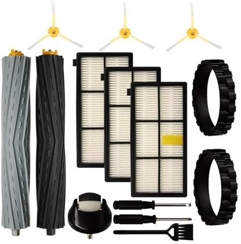 iParto Parti di ricambio Accessori per iRobot Roomba Serie 800 900 805 860 890 870 871 880 960 980 981 985 Pneumatici Ruota Caster Spazzola Laterale Filtro Spazzola Rullo Principale con Strumenti