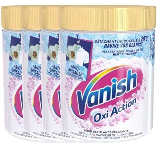 Vanish Oxi Action Fleckenentferner, weiß, Pulver wirksam ab 20 °C, 4 Packungen à 940 g