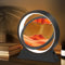Ulikey Cadre Sable Mouvant, 3D Sablier Decoratif avec Veilleuse LED, Image de Sable Dynamique Peinture de Sable Qui Coule, Cadre Sablier Led en Verre Rond pour Adultes la Décoration (noir et jaune)
