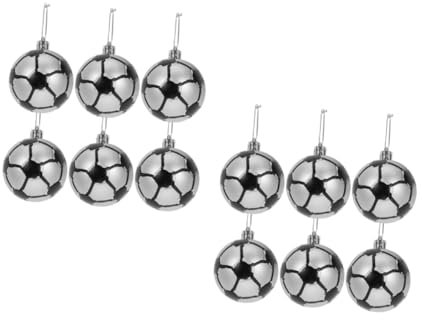 ABOOFAN Weihnachtsbaumanhänger 12 Stück Halloween-Dekorationen Fußball Kugeln Disco-Ornamente Weihnachtskugel Weihnachtsparty-Hängekugeln Weihnachten Festliche Weihnachtsdekorationen