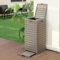 COSTWAY Poubelle Exterieur 118L en Résine, Poubelle de Jardin avec Couvercle et Plateau Extractible, Conteneur Poubelle Double Fermeture Étanche pour Porche, Arrière-Cour, Terrasse, Patio (Café)