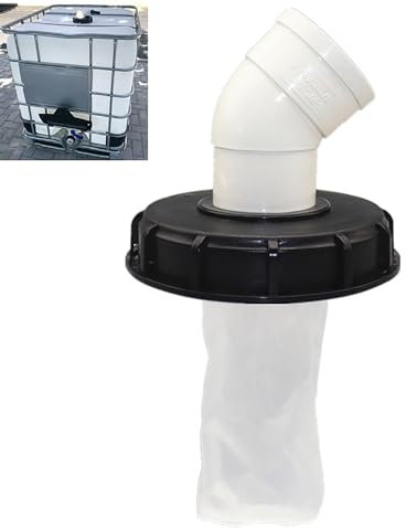 TOOSOAR Filtro Acqua Piovana, Filtro per Coperchio IBC da 165 mm a 45 gradi,in Nylon, Filtro per Serbatoio Acqua Piovana, Contenitore IBC