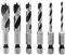 Saipor 6pcs Kit de Forets à Bois 1/4 hexagonale Changement Rapide HSS Court Mèche Bois Brad Point Foret pour Renvoi d'Angle Visseuse et Utilisés dans des Espaces Restreints