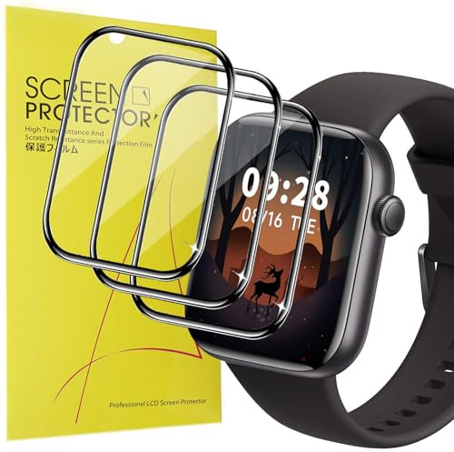 Blueshaweu Compatible for AcclaFit Smart Watch P5 1.85 inches Screen Protector, [3 Pack] Full Coverage Protective Cover Saver film Compatible with AcclaFit P5 SmartWatch 1.85 (3 pack)