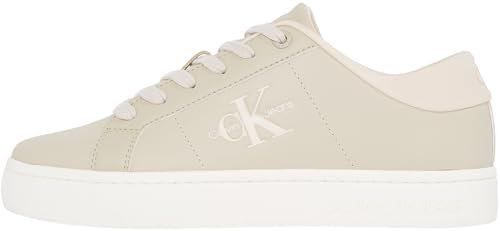 Calvin Klein Damen Classic Cupsole Lowlaceup LTH Wn Yw0Yw01444 Sneakers, Beige (Eggshell/Whisper Pink), 40 EU