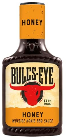 Salsa barbecue Bull's Eye BBQ - Origine Germania - Delizioso sapore di miele per esaltare le tue grigliate 350g 300ml - Miele.