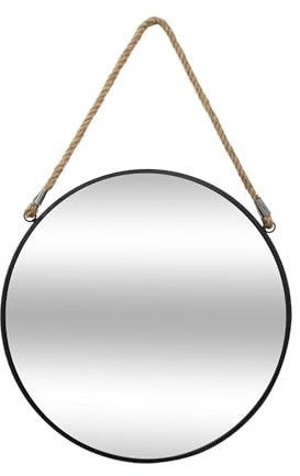 WELL HOME MOBILIARIO & DECORACIÓN Miroir Rond avec Corde, en métal, D. 38 cm