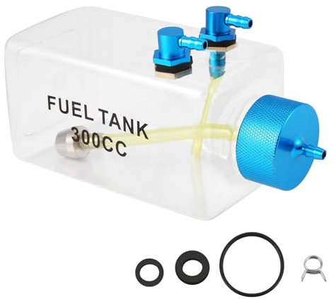 Yominerr Depósito de Combustible Gasolina Botella de Plástico Transparente 300CC CNC para Avión RC Gas y Nitro