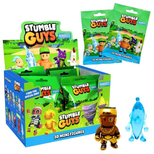 Generisch Stumble Guys 3D Sammelfiguren Serie 2 - Chrome Crystal Figur - Auswahl (1 Display)