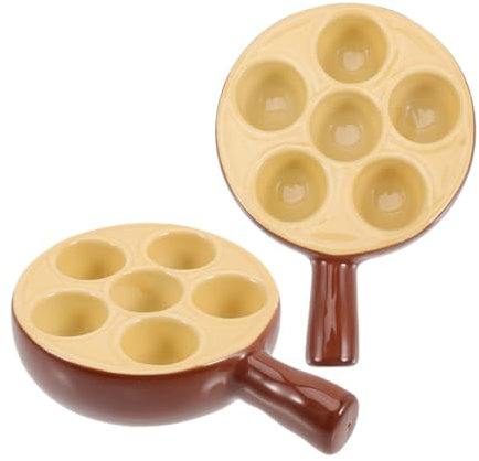 Cabilock 2pièces Assiette Escargot Céramique Avec Troux Et Poignée Ergonomique Plat À Fruits De Mer Pratique Pour Griller Escargots Coquillages Et Huîtres