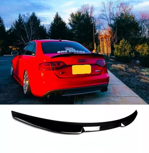 For Auto Perfectionists UK Rear Boot Spoiler Compatible With Audi A4 B8 2008-2012 M4 Style ABS Gloss Black