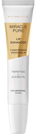 Max Factor Miracle Pure Lip Enhancer, feuchtigkeitsspendender Lipgloss, verjüngende Formel mit Jojobaöl und Tripeptid, glossy Finish, Fb. 010 Universal