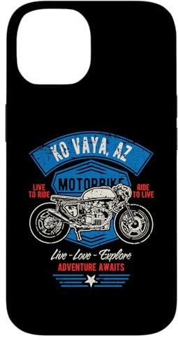 Hülle für iPhone 14 Ko Vaya AZ USA Retro Distressed Style Motorrad Design