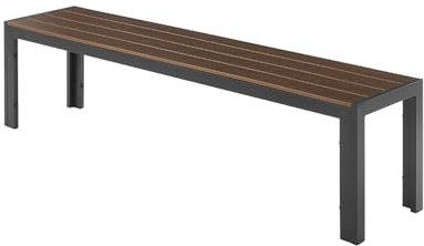 Riess Ambiente Moderne Gartenbank DESIGNO - 180cm - Dunkelbraun schwarz - Aluminium wetterfest Outdoor Sitzbank
