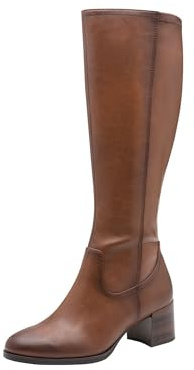 Jana bottes femme à talon bloc vegan, Cognac, 39 EU