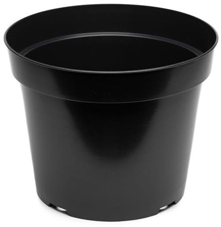 EarlyGrow 10-Pack 5 Litre Round Plastic Plant Pots Nursery Herb Flower Planters Horticulture, Hydroponics, Indoor/Outoor, Household and Garden Plants, Fruits and Vegetables (10, 5 Litre)
