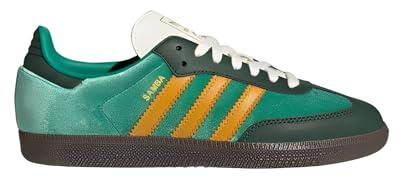 adidas Originals Samba Damen-Sneaker, Court Green Preloved Yellow Collegiate Green, 41.5 EU