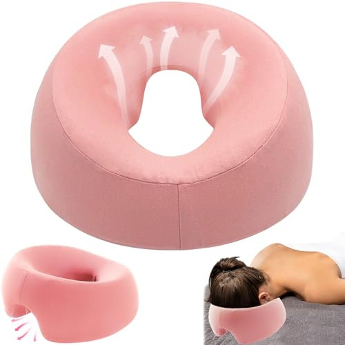TZEKING Coussin Massage Visage,Oreiller Face Vers Le Bas,Oreiller de Massage Avec Trou,Coussin Massage Facial,Appuie-Tête De Massage,Coussin Face V-ers Le Bas,pour Spa Salon Beauté,Écoles et Bureaux