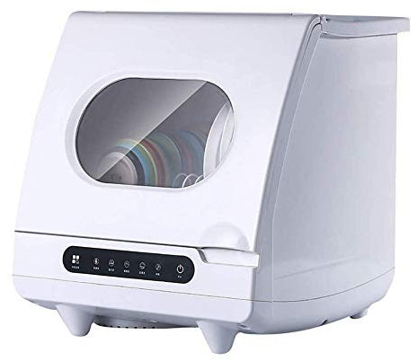 XFQZJG Tabletop Dishwasher Automatic Portable Dish Washer No Plumbing, with Delay Start - with Stainless Steel Interior and 6 Place Settings Rack, for Apartment Office