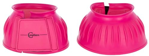 Covalliero Hufglocken aus Gummi | Größe Pony, 1 Paar, pink, weiches Gummimaterial, Springglocken mit Klettverschluss zum Schutz der Pferdehufe