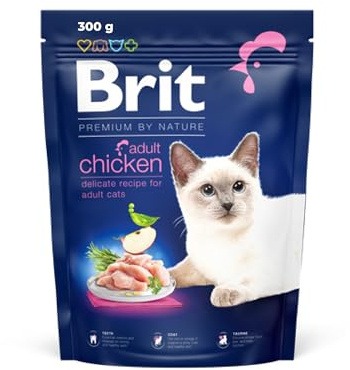 Brit Premium Trockenfutter mit Huhn für Erwachsene Katzen, 300 g | Unterstützt Harnwege & pH-Balance, leicht verdaulich, mit Huhn, ausgewogen, für ausgewachsene Katzen, fördert Haut & Fell