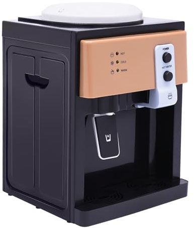 Dispensador de agua eléctrico, 220 V, dispensador de agua caliente y fría, dispensador de agua con depósito de recogida de agua extraíble, para escritorios, mesitas de noche, mesas de café