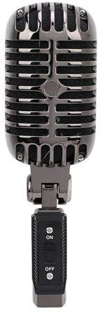 SIXRUN Antiguo Micrófono Vocal Dinámico Vintage Construcción Robusta Cardioide Ideal para Voces e Interpretaciones de Instrumentos