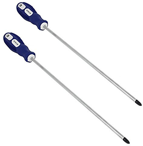 Nxtop Phillips Screwdriver, 12 Inch Long Magnetic Tip Cross Head 6mm Screwdriver (2 Pack)