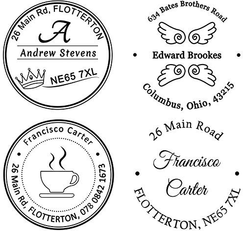Individueller Selbstfärber Stempel 40mm- Personalisierte Stempel-Personalisierter Stempel mit Namen, Adresse Stempel Rund (Adresse)
