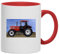IHC Case 1455 Tasse Kaffeebecher Keramik, 330 ml Inhalt | Weiß/Rot