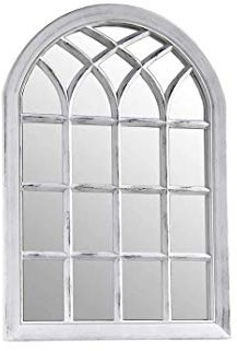 GICOS IMPORT EXPORT SRL Specchio in plastica ovale arco 51 * 3 * 71 cm da parete terra bianco shabby chic CJH-774843