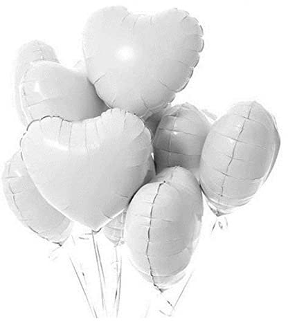 Ballons Herz Helium | FVCENT Herz Folienballon 30 Stück Weiß Helium Luftballons Herzluftballons Heliumballon Folienballon Hochzeit Folienluftballon (grau Weiß)