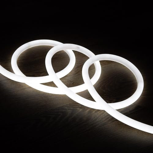 LEDKIA LIGHTING LED-Streifen Neon Dimmbar 220V Kaltweiß Rund 360° 9W/m Schnitt 100cm IP67 nach Maß 50 m