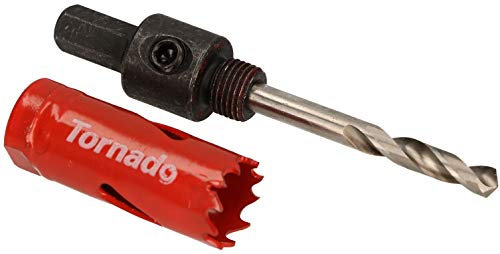 KOTARBAU® Sierra de corona bimetálica HSS 20 mm con adaptador con broca de centrado, Corona perforadora bimetal, Sierras perforadoras para madera metal aluminio PVC plástico, Sierra para agujeros